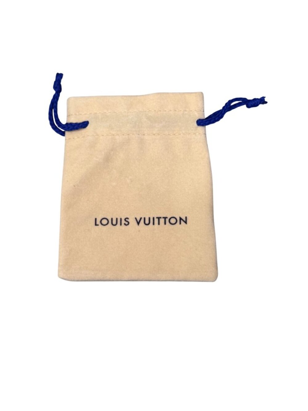 Louis Vuitton Beige Drawstring Dust Bag Blue Cord Jewelry Or Accessories 3 X 4"